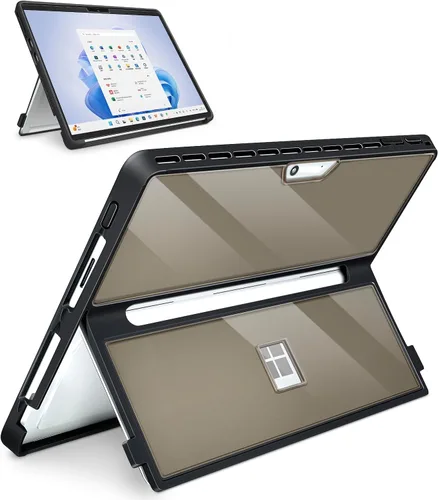 Miniatura 11 de Funda para Microsoft Surface Pro 11/10/9/8 de 13 pulgadas, con cubierta de soporte, correa de mano, funda resistente todo en uno compatible con Negro
