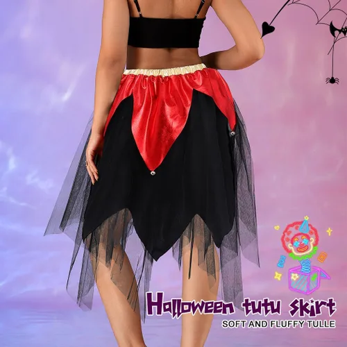 Miniatura 5 de TWINKLEDE Falda tutú para mujer, falda tutú irregular, tela de araña, tutús de Halloween, disfraz de fiesta, tutú para adultos
