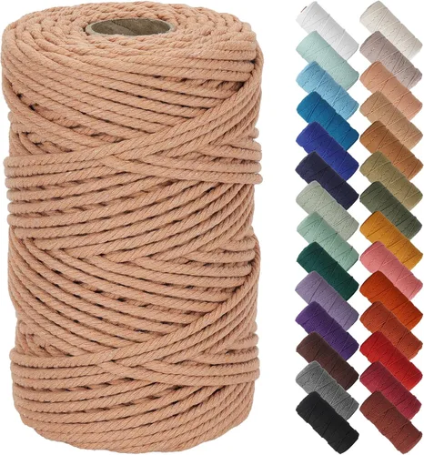 Miniatura 135 de NOANTA - Cuerda de macramé color beige natural, 1/8 pulgadas (3 mm) x 109 yardas (100 metros), cuerda de algodón colorido para colgar en la pared