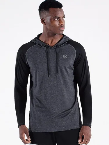 Miniatura 2 de NELEUS Camisa deportiva Dry Fit para hombre, para entrenamiento, correr, manga larga, con capucha