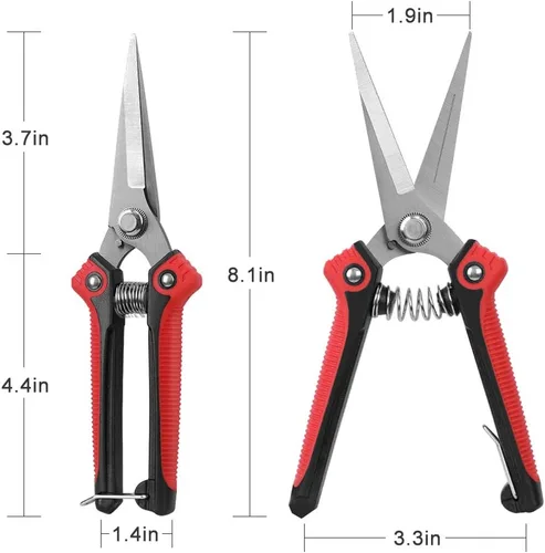 Miniatura 4 de WYF Tijeras de podar, tijeras de jardín profesionales, cuchillas rectas de acero inoxidable, podadora de mano afilada para jardinería para jardín