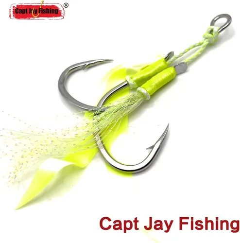 Miniatura 7 de Capt Jay - Ganchos de ayuda de pesca, Jigging Slow Fast Jigs Stinger Hook para bailar y pescar