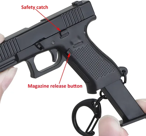 Miniatura 5 de SHANGMAOYO Mini llavero de pistola llavero con forma de pistola llavero táctico pequeño con forma de pistola regalo genial para hombres Negro