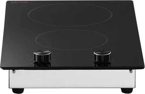 Miniatura 11 de VEVOR Electric Cooktop, 12 inch 2 Burners Built-in Electric Stove Top, 3000W Ceramic Top Radiant Cooktop, with 11 Heat Levels, Glass Panel, Knob