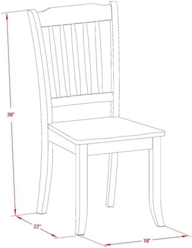 Miniatura 6 de East West Furniture HLDA3-BCH-W Juego de mesa de cocina de 3 piezas para espacios pequeños contiene una mesa de comedor redonda con pedestal y 2