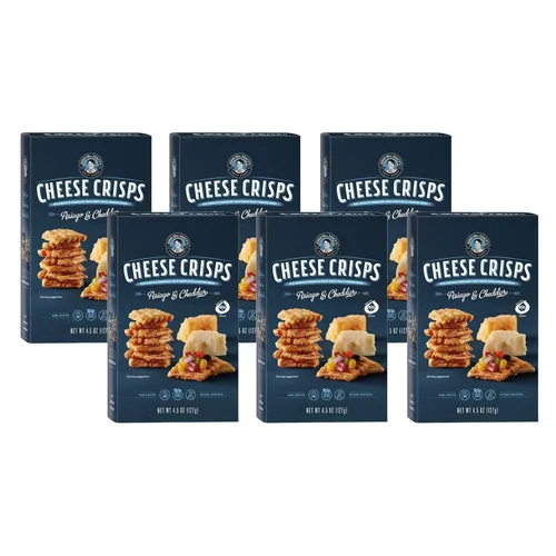John Wm. Macy - Patatas fritas de queso asiago y cheddar, hechas a mano, sin OMG y nada artificial, hechas con queso real, cajas de 4.5 onzas,