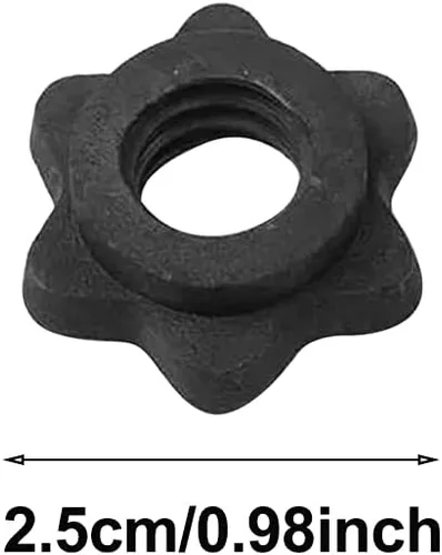 Miniatura 2 de CALIDAKA 4 collares Spinlock, tuerca hexagonal para mancuernas, tuerca de barra de mancuernas, collar de tornillo estándar de 1 pulgada, abrazaderas