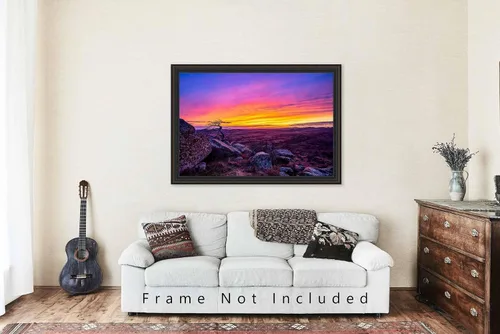 Miniatura 5 de Great Plains Photography Print (Not Framed) Picture of Vivid Sunset from Summit of Mount Scott in Wichita Mountains in Oklahoma Western Wall Art