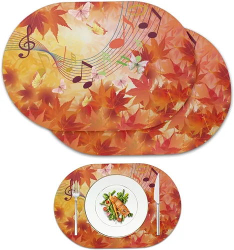 Miniatura 17 de Pumpkin Placemats Set of 4 Ghost Non Slip Washable Heat Resistant Place Mats 12x18 Inch Round Tablemats for Dining Kitchen Party Daily Table Decor