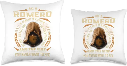 Miniatura 3 de As a ROMERO I have 3 sides ninja custom name birthday gift Throw Pillow