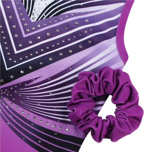 Miniatura 98 de MODAFANS Leotardos de gimnasia para niñas brillantes para bailar ballet, pantalones cortos con espalda cruzada