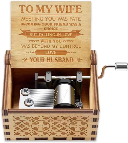Miniatura 6 de Caja de música La Bella y La Bestia, regalo de madera para San Valentín, Navidad, cumpleaños, aniversario para esposa, novia, marido, novio, niña