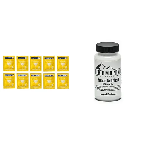Miniatura 5 de Red Star Red Star Premier Blanc - Levadura de champán (paquete de 10) y Craft Brew-MF2B-UE2A 3 unidades - Esclusa de aire de 3 piezas con tapón #6.5