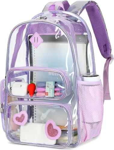Miniatura 118 de CAMTOP Mochila transparente resistente y transparente para estudiantes, escuela, trabajo, festival, viajes, deportes, Beige, Mediana, Camtop Mochila