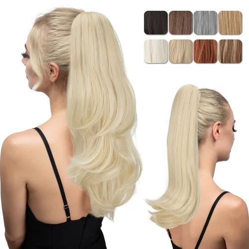 Miniatura 7 de Extensión de cola de caballo con clip de 18 pulgadas, extensiones de cabello de cola de caballo para mujeres, pieza de cabello de cola de caballo