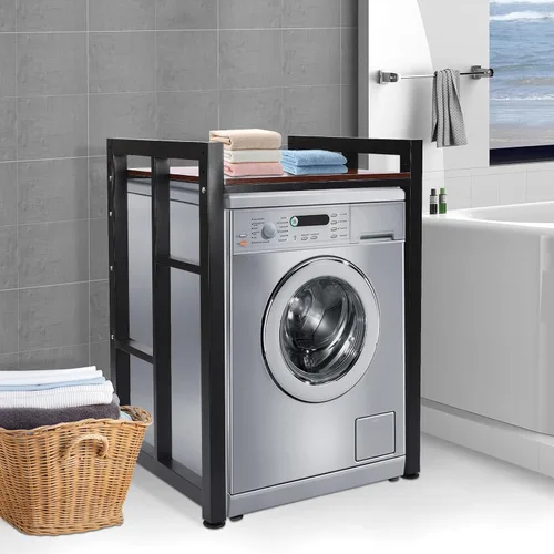 Estante de almacenamiento apilable para lavadora y secadora, soporte de lavadora con laminado ajustable, capacidad de carga de 418.9 libras, color