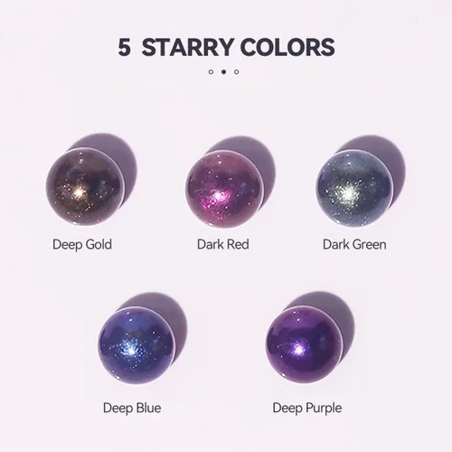 Miniatura 4 de Pigmentos de color de resina UV de 5 estrellas para fabricación de joyas y arte de bricolaje - Colores concentrados: cielo estrellado negro
