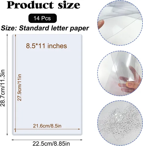 Miniatura 2 de Rainmae Paquete de 14 protectores rígidos de impresión de 8.5 x 11 pulgadas, protectores de hojas de plástico duro transparentes e impermeables