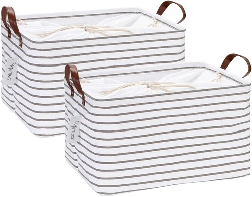 Miniatura 18 de Hinwo 31L Bolsas de almacenamiento grandes, organizadores de armario y almacenamiento, cestas de estante, cestas de almacenamiento plegables