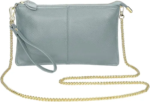 Miniatura 2 de Uromee Cartera de mano para mujer, de piel auténtica, con cadena de hombro desmontable