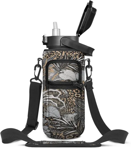 Miniatura 38 de Goth Moon Botella de agua de medio galón con funda - Botella de agua con tapa abatible sin BPA de 32 onzas - con marcador de tiempo, jarra de agua a