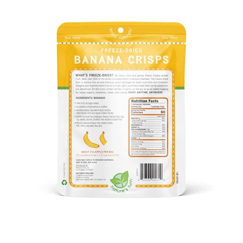 Miniatura 3 de Nature's Turn Bocadillos de frutas liofilizadas, patatas fritas de plátano, perfectos para almuerzos escolares o un bocadillo sobre la marcha, sin