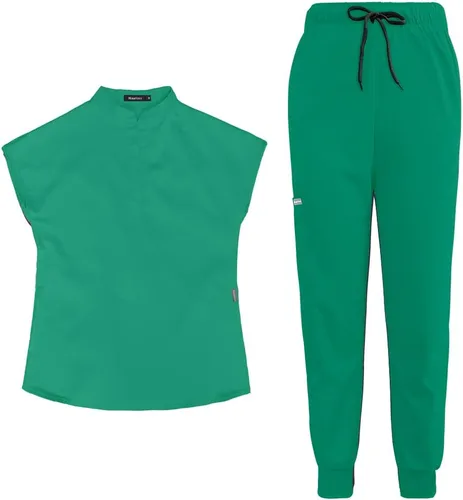 niaahinn Conjunto de uniforme médico para mujer, camiseta de uniforme y pantalón deportivo con bolsillo para profesionales médicos