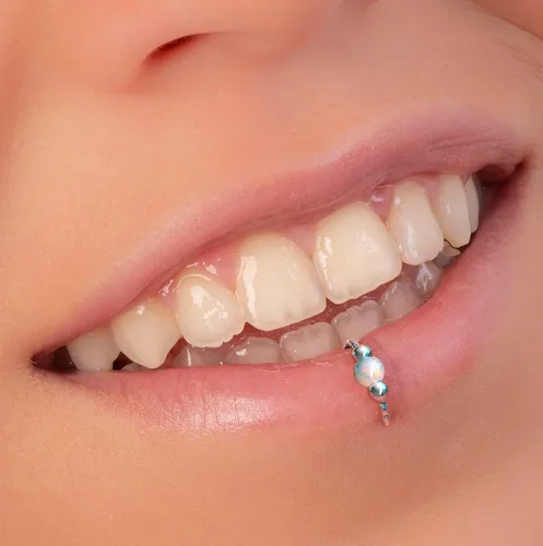 Miniatura 2 de Anillos de labios falsos - Liso + Ópalo - 20G G & S