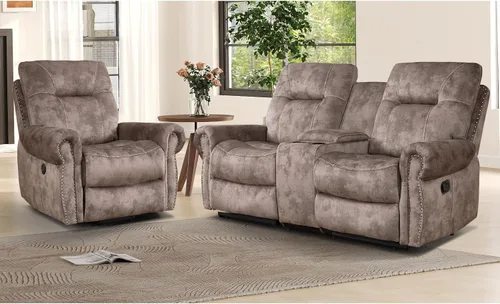 Miniatura 28 de EBELLO - Silla reclinable eléctrica con masaje y calor, sillón reclinable de tela suave para adultos, sofá reclinable individual acolchado, diseño