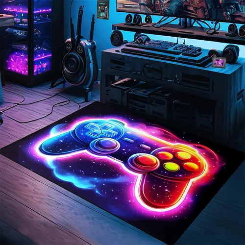 Miniatura 8 de Alfombra de videojuegos para habitación de niños, alfombra de control de videojuegos, decoración de habitación de jugadores para niños, adolescentes
