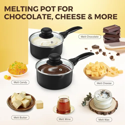 Miniatura 4 de Olla eléctrica para fundir chocolate, ollas antiadherentes de cerámica dobles de 1 L, calefacción PTC, control de temperatura independiente
