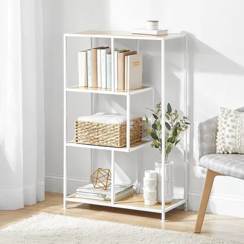 Miniatura 2 de mDesign Organizador de estante de almacenamiento de metal de mediados de siglo, 4 niveles, uso en baño, cocina, entrada, pasillo, vestíbulo