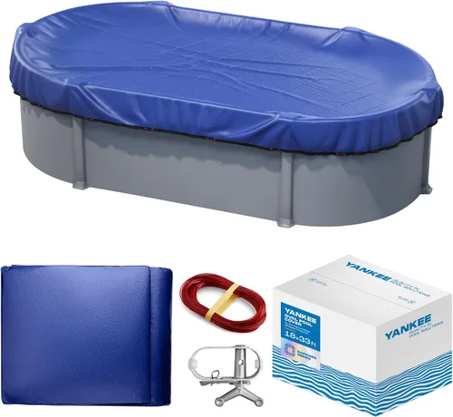 Miniatura 10 de Yankee - Cubierta para piscina ovalada 12 x 18 pies Cubierta ovalada de invierno para piscinas sobre el suelo Extra gruesa y duradera