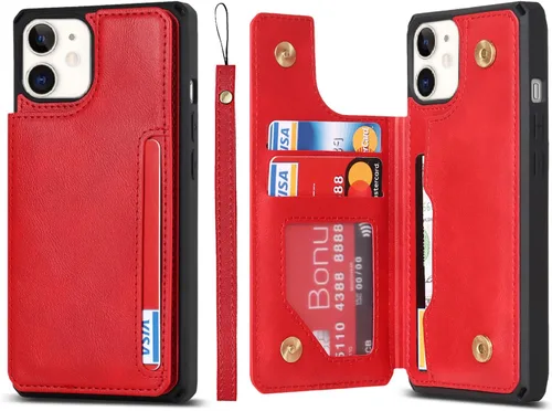 Miniatura 31 de Cavor para iPhone 11 Funda con tarjetero, para iPhone 11 Funda tipo cartera para mujeres y hombres, Funda para teléfono tipo cartera con soporte