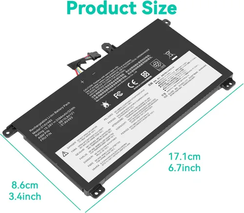 Miniatura 3 de TREE.NB 01AV493 - Batería de repuesto para laptop ThinkPad T570 T580 P51S P52S Series 00UR890 00UR892 SB10L84121 SB10L84122 SB10L84123 T570 00UR891