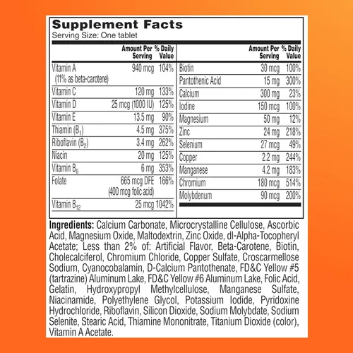 Miniatura 9 de One A Day Multivitamin para mujeres de 50 años o más, tabletas, multivitamínico para mujeres de 50 años o más con vitaminas D, C, E, zinc y biotina