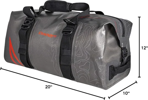 Miniatura 8 de Dagger On-Tap Dry Bag Duffel Bolsa seca para kayak con anillos de amarre Cremallera impermeable y correas de compresión, gris oscuro, 30L
