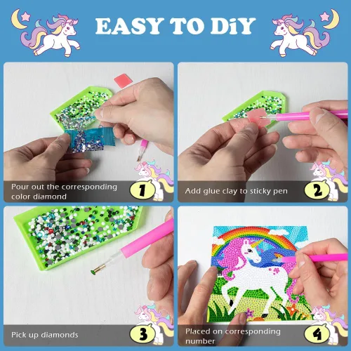 Miniatura 3 de Labeol Kits de arte de diamantes para niños, manualidades para niñas de 6 a 8 a 10 a 12 años, fáciles de hacer tú mismo, creativas calcomanías