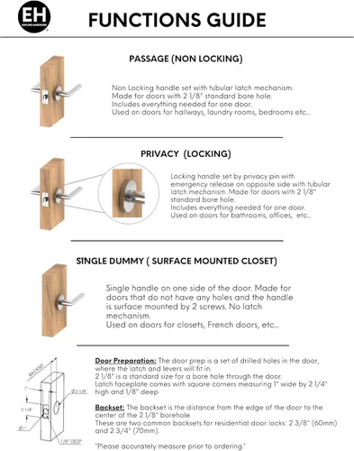 Miniatura 5 de Explore Hardware Bora Bora - Pomo para puerta de paso de latón macizo, color negro mate para puertas de pasillo o armario