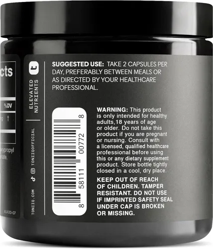 Miniatura 9 de Toniiq 1000mg Cápsulas de Ácido Alfa Lipoico de Fuerza Ultra Alta - Altamente Purificado 99%+ Estándar USP - 120 Cápsulas de Suplemento ALA