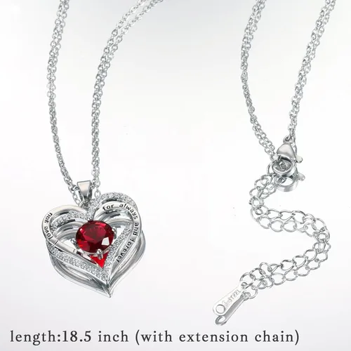 Miniatura 4 de Collares de corazón para mujer como regalo de Navidad para ella, collares rojos con texto en inglés "I Love You" como regalo de cumpleaños