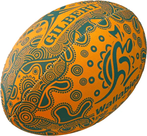 Miniatura 3 de Gilbert Australia Wallabies - Soporte de pelota de rugby indígena talla 5 con licencia