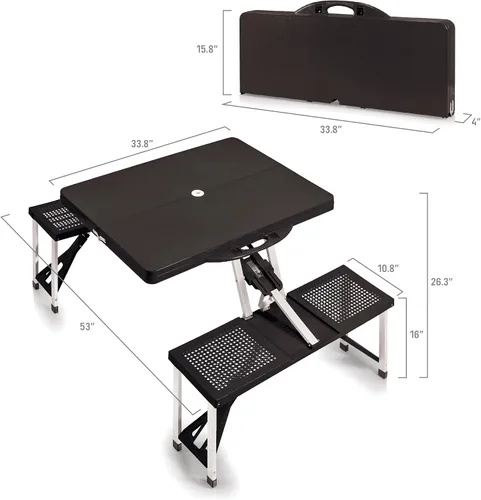 Miniatura 3 de Detroit Lions - Mesa de picnic portátil plegable con asientos, (negro)