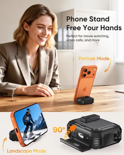Miniatura 5 de MoKo for AirPods Pro 2 Case with Lock - Compatible with MagSafe, Phone Stand & Auto Pop-up for AirPods Pro 2nd/1st Generation Case, Military-Grade