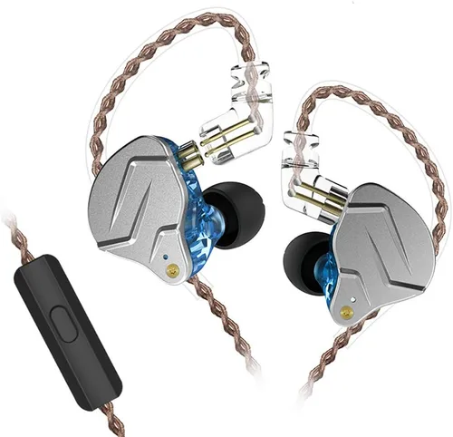 Miniatura 8 de KZ ZSN Pro Dynamic Hybrid Dual Driver - Auriculares intrauditivos desmontables sin enredos para músicos intrauditivos (morado con micrófono)