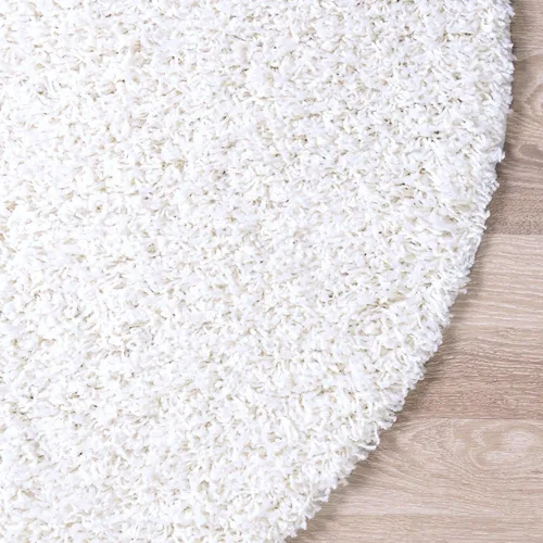 Miniatura 9 de Unique Loom - Alfombra de área de la colección Solid Shag (124 cm de diámetro, blanco nieve)