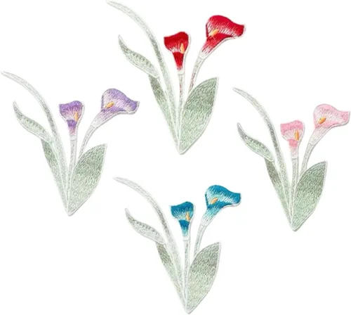 Miniatura 20 de 5 parches de flores coloridas, parches de loto para coser para planchar para ropa de bricolaje, jeans, costura Conjunto de loto