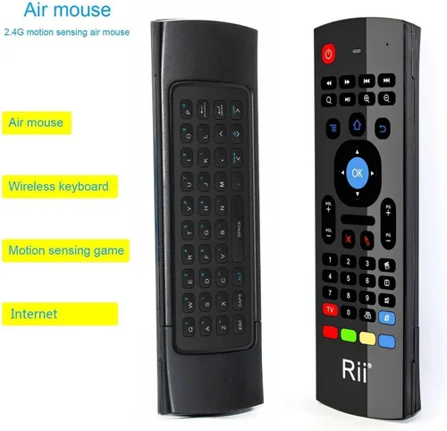 Miniatura 7 de Rii MX3 Multifunción 2.4G Fly Mouse Mini Teclado Inalámbrico y Control Remoto Infrarrojo y 3-Giroscopio + 3-Gsensor para Google Android Smart TV