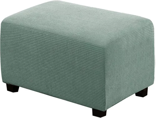 Miniatura 30 de H.VERSAILTEX Funda otomana rectangular de 29 a 34 pies para reposapiés, fundas protectoras para reposapiés, con tela jacquard elástica, gruesa