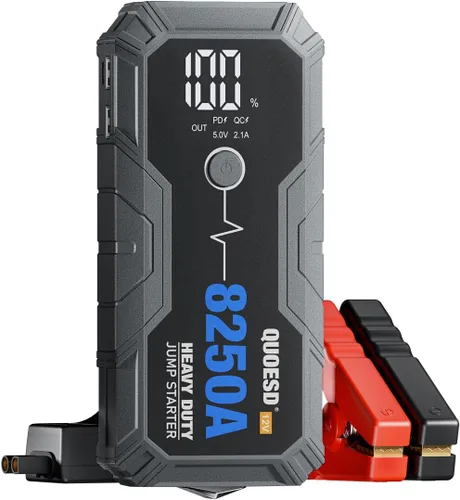 Miniatura 10 de Batería de arranque de salto 6250A (para todo gas o diésel de 9.0+L), 2 puertos USB, arranque de coche portátil de 12 V con pantalla HD de 3.2